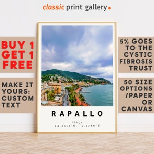 Rapallo Print,Rapallo Wall Art,Rapallo Colorful Poster,Personalized Birthday Travel Gift Present Photography Artwork Italy 13361