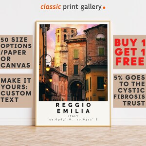 Reggio Emilia Poster Colorful Print, Reggio Emilia Wall Art, Reggio Emilia Photo Decor, Emilia-Romagna,Travel Poster Decor,10520