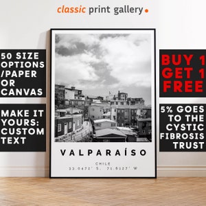 Valparaiso Poster Black and White Print, Valparaiso Wall Art, Valparaiso Travel Poster, Photo Print, Chile, Valparaíso, South America,5493