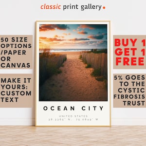 Ocean City Poster Colorful Print, Ocean City Wall Art, Ocean City Photo Decor, Ocean City Gift Travel Print,A3 Poster,8861