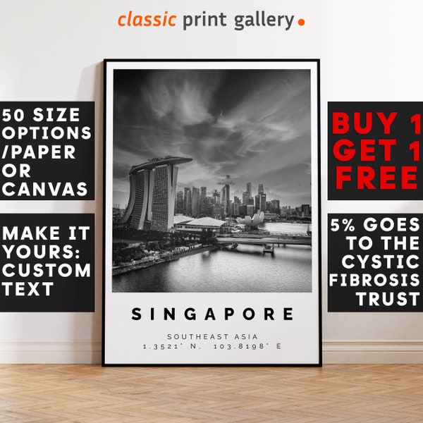 Singapore Poster Etsy