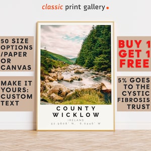 County Wicklow Poster Colorful Print, County Wicklow Wall Art, County Wicklow Photo Decor,Ireland,Travel Poster Decor,10328