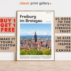 Freiburg im Breisgau Print, Freiburg im Breisgau Wall Art, Color Poster With Text, Personalized Birthday Travel Gift, Germany 11713b