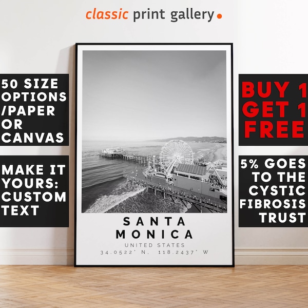 Santa Monica Poster,Santa Monica Print,Santa Monica Photo,Santa Monica Travel, Travel Gift, Beach Travel Poster, Sea Travel Art, 4230