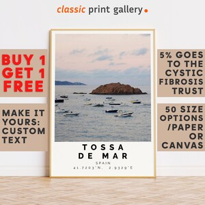 Tossa de Mar Print,Tossa de Mar Wall Art,Tossa de Mar Colorful Poster,Personalized Birthday Travel Gift Present Spain 12820