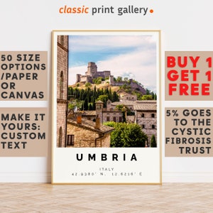 Umbria Poster Colorful Print, Umbria Wall Art, Umbria Photo Decor, Umbria Gift Travel Print,Umbria,A5, A4, A3, A2, A1,10543