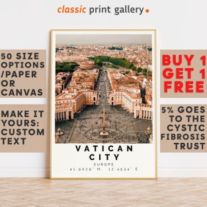 Vatican City Poster Colorful Print, Vatican City Wall Art, Photo Decor, Vatican City Gift Travel Print,Gift For Backpacker,9274