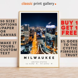 Milwaukee Poster Colorful Print, Milwaukee Wall Art, Milwaukee Photo Decor, Milwaukee Gift Travel Print,Tourism,Birthday Gift,8296