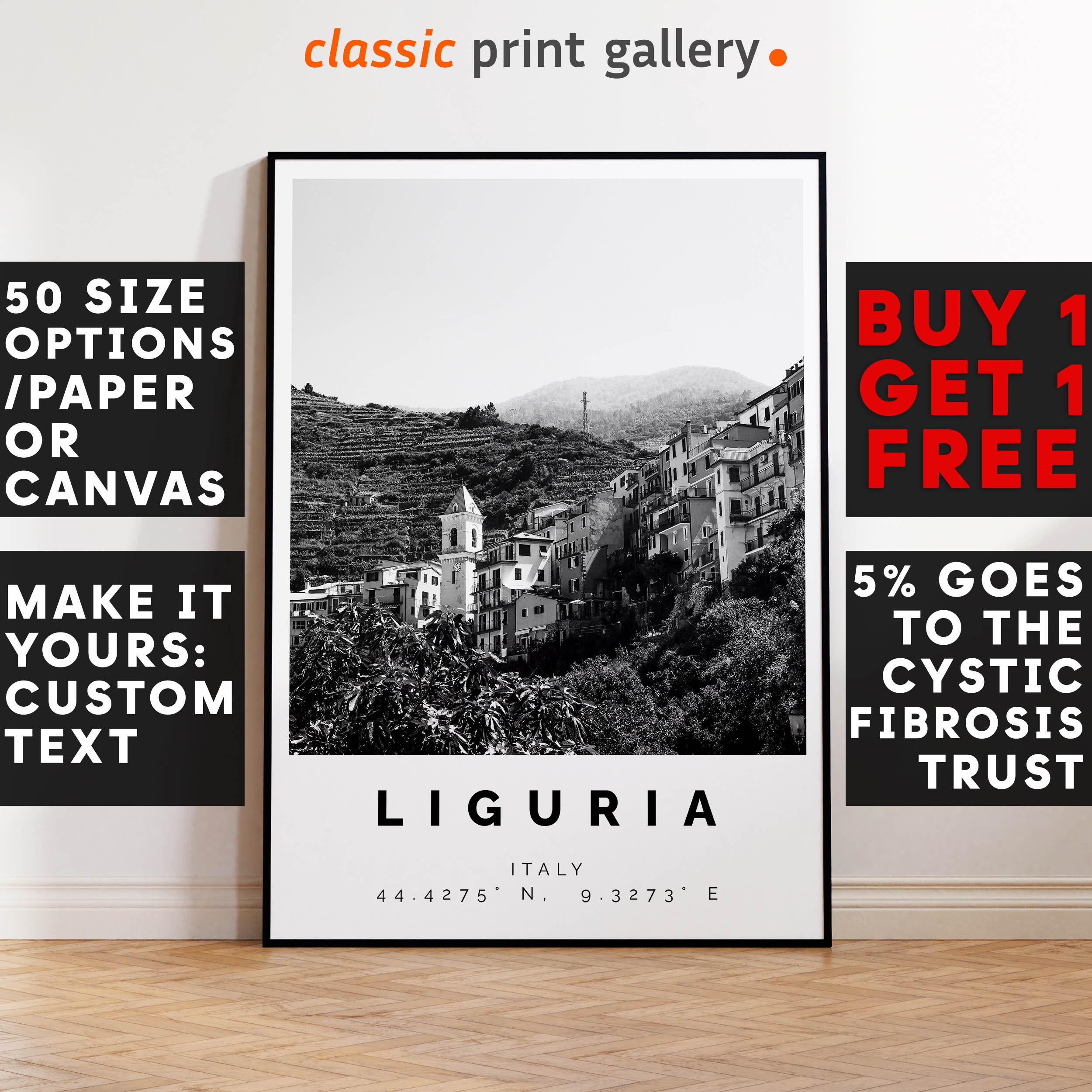 Liguria Poster Black and White Print, Liguria Wall Art, Liguria Travel Poster, Liguria Photo Print,Italy,5992