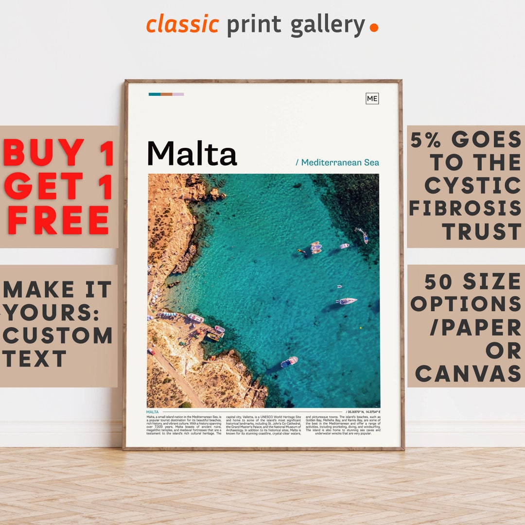 Malta Print Malta Wall Art Malta Color Poster With Text Etsy
