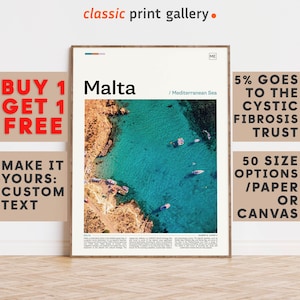 Malta Print, Malta Wall Art, Malta Color Poster With Text, Personalized Birthday Travel Gift Present Photography  Artwork,Malta 11951b2