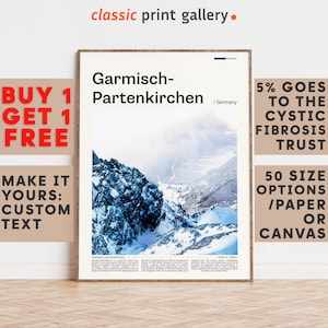 Garmisch-Partenkirchen Print, Garmisch-Partenkirchen Wall Art,Color Poster With Text, Personalized Birthday Travel Gift, Germany 11723b