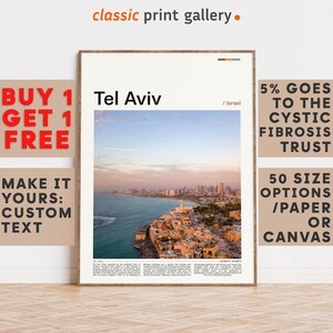 Tel Aviv Print, Tel Aviv Wall Art, Tel Aviv Color Poster With Text, Personalized Birthday Travel Gift Present Photography, Israel 12302b1