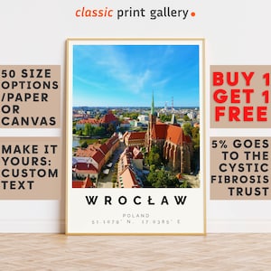 Wroclaw Poster Colorful Print, Wroclaw Wall Art, Wroclaw Photo Decor, Wroclaw Gift Travel Print,Vintage Art Print,Large Wall Art,9229