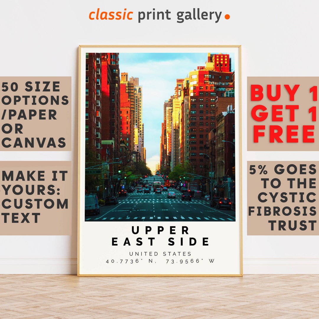 Upper East Side Poster Colorful Print, Upper East Side Wall Art, Upper