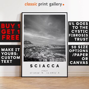 Sciacca Print,Sciacca Wall Art,Sciacca Black and White Poster,Personalized Birthday Travel Gift Present Photography Artwork Italy 13385a