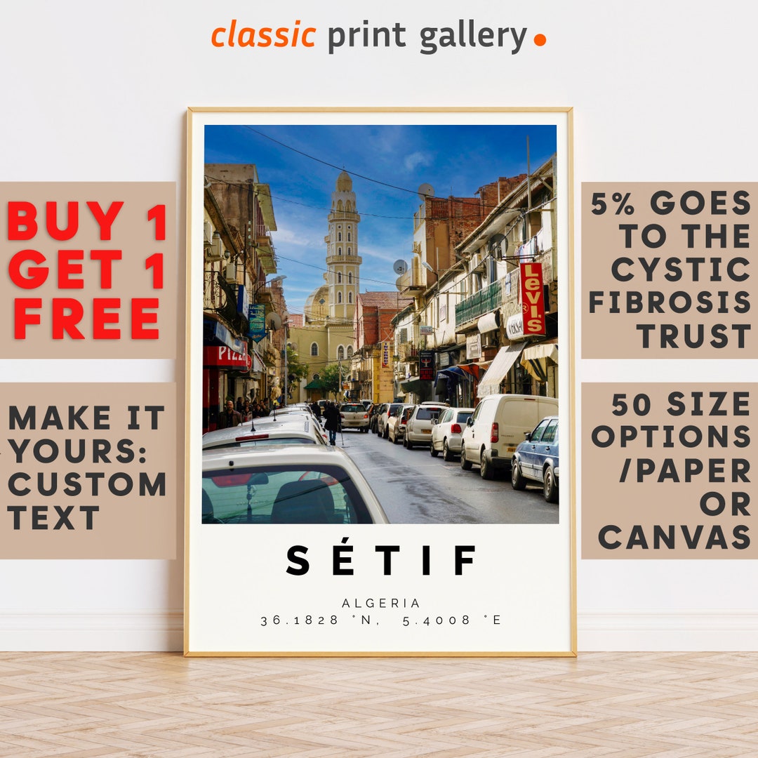 Sétif Print,sétif Wall Art,sétif Colorful Poster,personalized Birthday ...