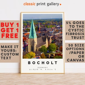 Bocholt Print,Bocholt Wall Art,Bocholt Colorful Poster,Personalized Birthday Travel Gift Present Photography Germany 14055