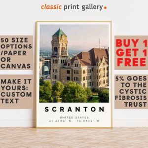 Scranton Poster Colorful Print, Scranton Wall Art, Scranton Photo Decor, Scranton Gift Travel Print,Pennsylvania,Gift Idea,9806
