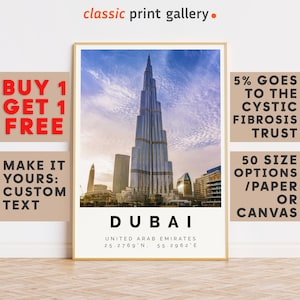Dubai Print,Dubai Wall Art,Dubai Colorful Poster,Personalized Birthday Travel Gift Present Photography Artwork Uae 12467b