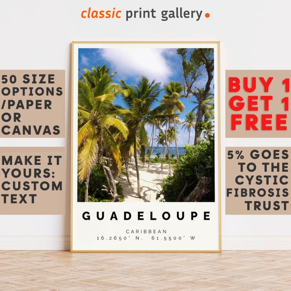 Guadeloupe Poster Colorful Print, Guadeloupe Wall Art, Guadeloupe Photo Decor, Gift Travel Print,Caribbean,Vacation Art,Holiday Art,9502