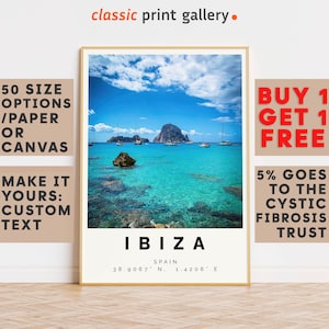 Ibiza Poster Colorful Print, Ibiza Wall Art, Ibiza Photo Decor, Ibiza Gift Travel Print,Balearic Islands,16x20, 18x24, 20x28,8138