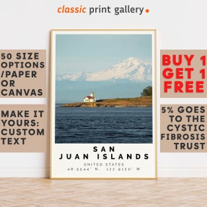 San Juan Islands Poster Colorful Print, San Juan Islands Wall Art, San Juan Islands Photo Decor,Washington,Vacation Art,9621