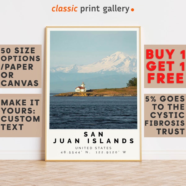 San Juan Islands Poster Colorful Print, San Juan Islands Wall Art, San Juan Islands Photo Decor,Washington,Vacation Art,9621