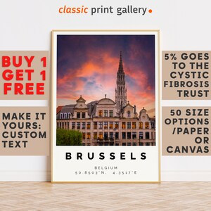 Brussels Print,Brussels Wall Art,Brussels Colorful Poster,Personalized Birthday Travel Gift Present Artwork Belgium 12433b6