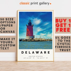 Delaware Poster Colorful Print, Delaware Wall Art, Delaware Photo Decor, Delaware Gift Travel Print,Office Wall Art,Travel Posters,9756