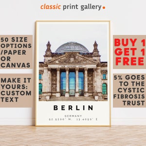Berlin Poster Colorful Print, Berlin Wall Art, Berlin Photo Decor, Berlin Gift Travel Print,A3 Poster,A5, A4, A3, A2, A1,7714b