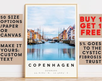 Copenhagen Poster Colorful Print, Copenhagen Wall Art, Copenhagen Photo Decor, Copenhagen Gift Travel Print,Denmark,Travel Art,7354