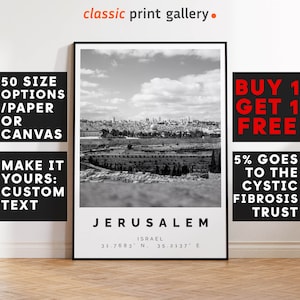Jerusalem Print Black and White Photo, Jerusalem Wall Art, Jerusalem Travel Poster, Jerusalem Photo Print,Israel Wall Art, Israel Decor,3656