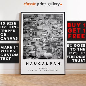 Naucalpan Poster Black and White Print, Naucalpan Wall Art, Naucalpan Travel Poster, Naucalpan Photo Print, Mexico,5371
