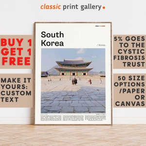 South Korea Print, South Korea Wall Art, South Korea Color Poster With Text, Personalized Birthday Travel Gift Present, Asia 12260b2