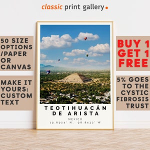 Teotihuacan De Arista Poster Colorful Print, Teotihuacan De Arista Wall Art, Teotihuacan Photo Decor, State of Mexico,Travel Art,9928