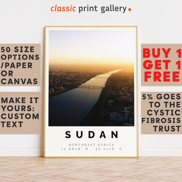 Sudan Poster Colorful Print, Sudan Wall Art, Sudan Photo Decor, Sudan Gift Travel Print,Travel Poster Decor,8512