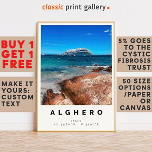 Alghero Print,Alghero Wall Art,Alghero Colorful Poster,Personalized Birthday Travel Gift Present Photography Artwork Italy 13541