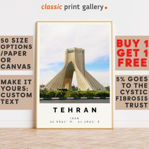 Tehran Poster Colorful Print, Tehran Wall Art, Tehran Photo Decor, Tehran Gift Travel Print,Iran,Gift Idea,8470