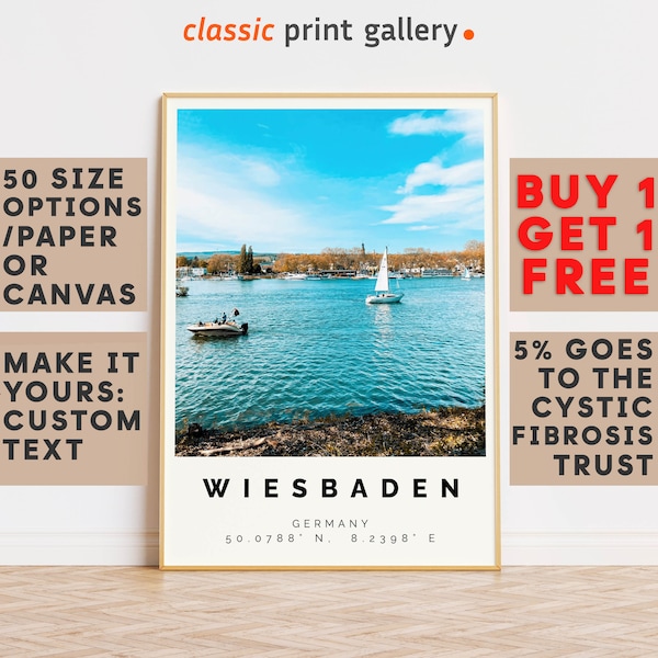 Wiesbaden Poster Colorful Print, Wiesbaden Wall Art, Wiesbaden Photo Decor, Hessen,Vintage Art Print,Large Wall Art,8328