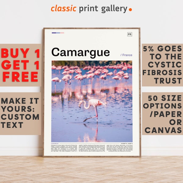 Camargue Print, Camargue Wall Art, Camargue Color Poster With Text, Personalized Birthday Travel Gift Present Photography, France 11557b