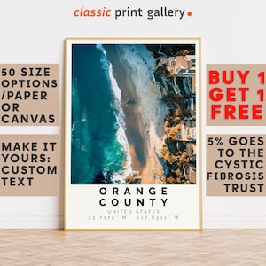 Orange County Poster Colorful Print, Orange County Wall Art, Orange County Photo Decor, California,Large Wall Art,Vacation Art,8847