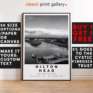 Hilton Head Poster Black and White Print, Hilton Head Wall Art, Hilton Head Travel Poster, Hilton Head Photo Print, South Carolina, USA,5215