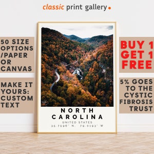 North Carolina Poster Colorful Print, North Carolina Wall Art, North Carolina Photo Decor,Travel Wall Art,8873