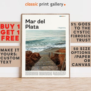 Mar del Plata Print, Mar del Plata Wall Art, Mar del Plata Color Poster With Text, Personalized Birthday Travel Gift, Argentina 11958b