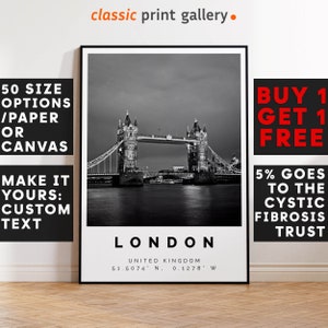 London Poster, London Print, London Black and White Photographic Art, Wedding gift, Housewarming, Travel Gift  2742