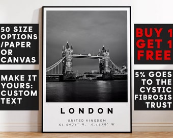 London Poster, London Print, London Black and White Photographic Art, Wedding gift, Housewarming, Travel Gift  2742