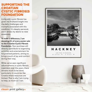 Hackney Poster Black and White Print, Hackney Wall Art, Hackney Travel Poster, Hackney Photo Print, United Kingdom,5300 image 3