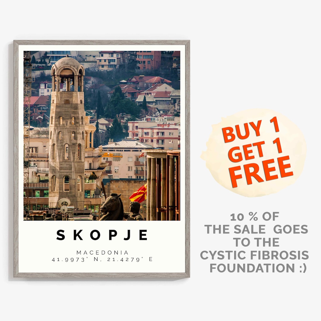 Skopje Poster Colorful Print Skopje Wall Art Skopje Photo Etsy