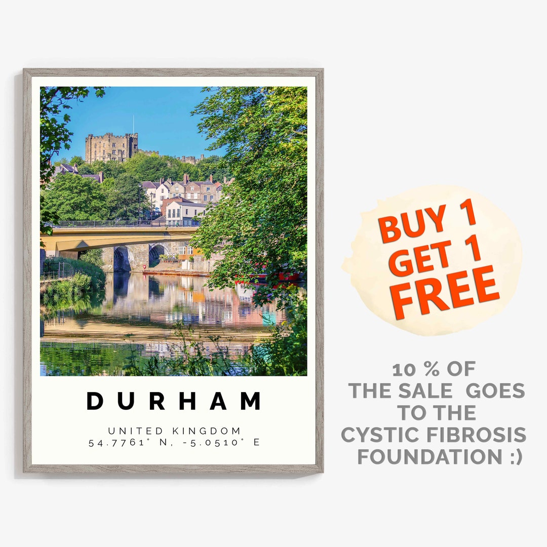 Durham Poster Colorful Print Durham Wall Art Durham Photo Etsy
